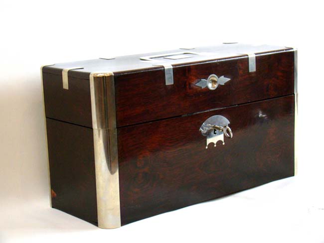 A Magnificent Silver Mounted Rosewood Tea Caddy Box circa 1810 — image 3